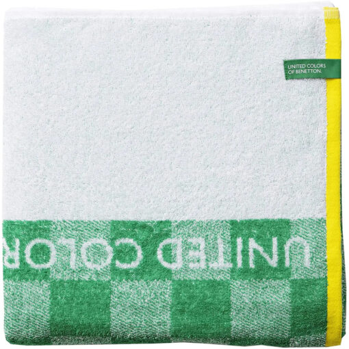 Benetton Home, Kids Beach Towel 70x140cm 450Gsm 100% Cotton Squares Green Kids Be, BE-0826-GR