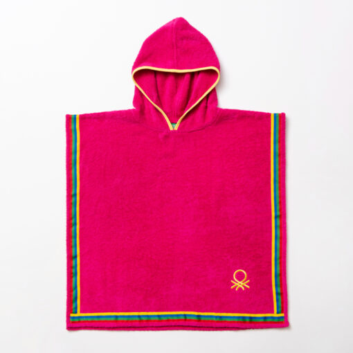Benetton Home, Kids Poncho Bathrobe 65x65cm 380 Gsm 100% Cotton Pink Kids Be, BE-1397-PK