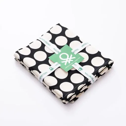 Benetton Home, Table Cloth 170x200cm Printed 190Gsm 100% Panama Cotton Black Dots FW23 Be, BE-2180
